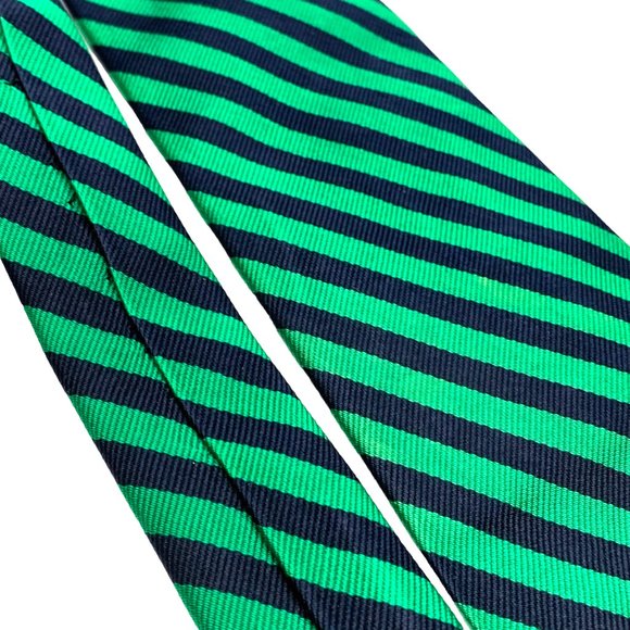 Robert Talbott for Nordstrom‎ Handsewn 100% Silk Green Navy Stripe Necktie - Picture 3 of 9